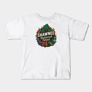 Shawnee National Forest Vivid Tree Kids T-Shirt